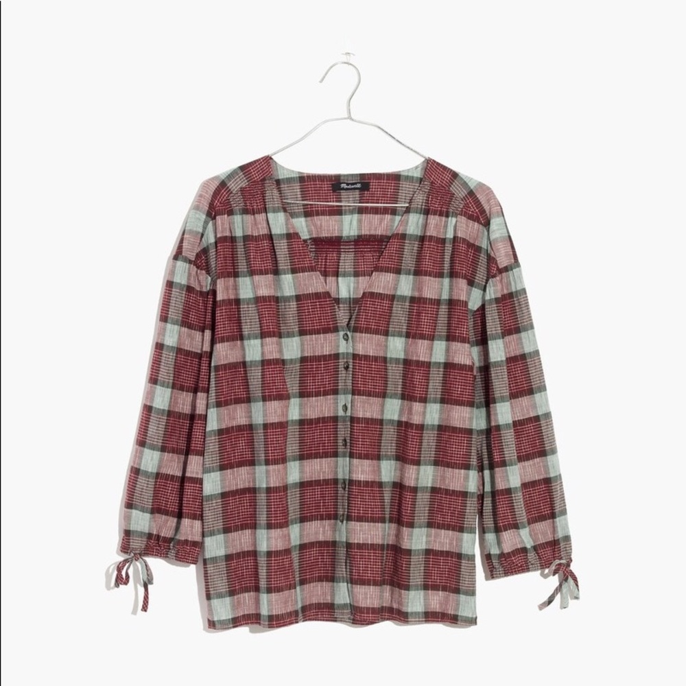 Madewell Button Up Plaid Top